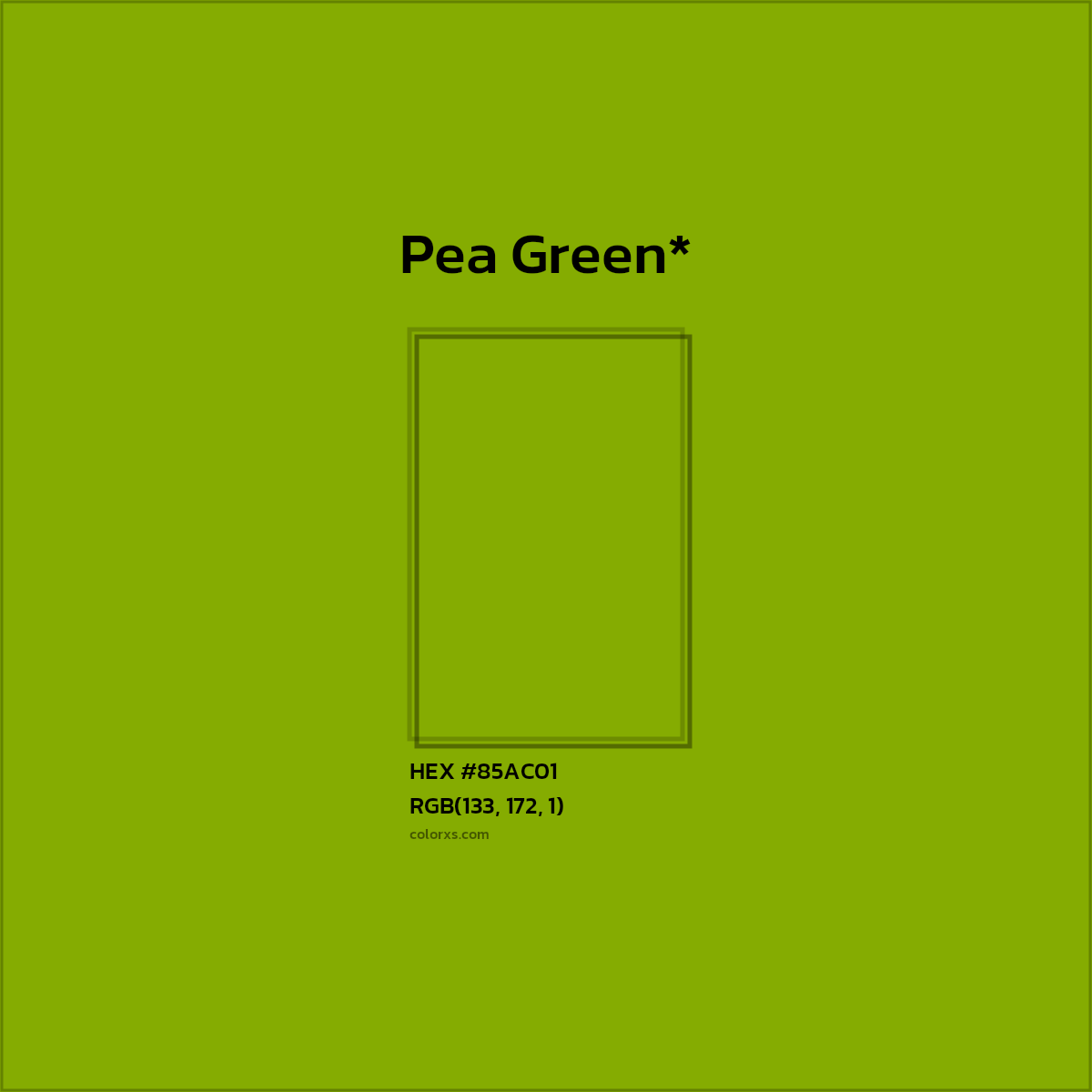 #85AC01 hex color. RGB, RYB, CMYK, HSL, HSV codes and color conversions. Matching color names, palettes, paints.