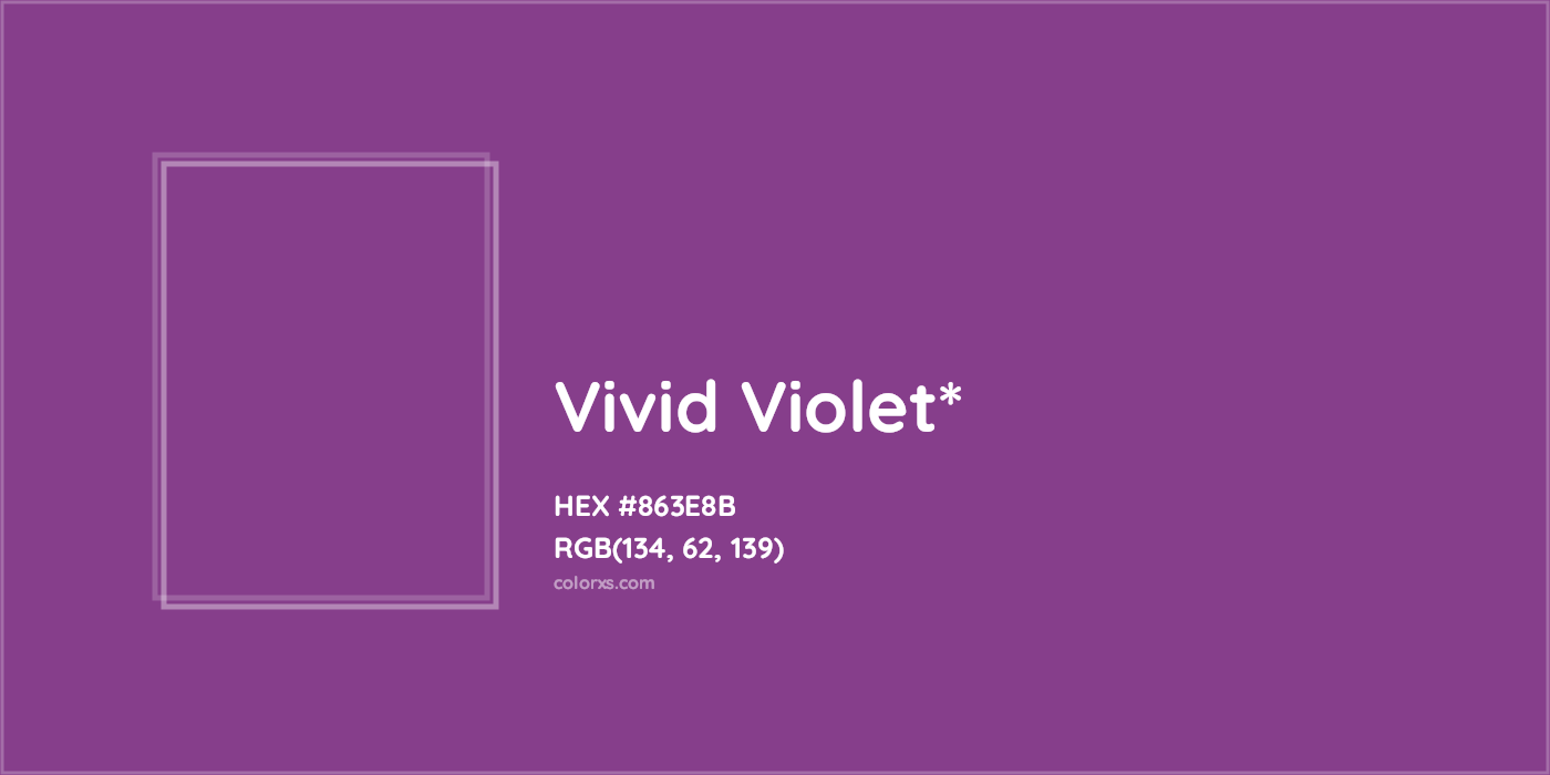 #863E8B hex color. RGB, RYB, CMYK, HSL, HSV codes and color conversions. Matching color names, palettes, paints.