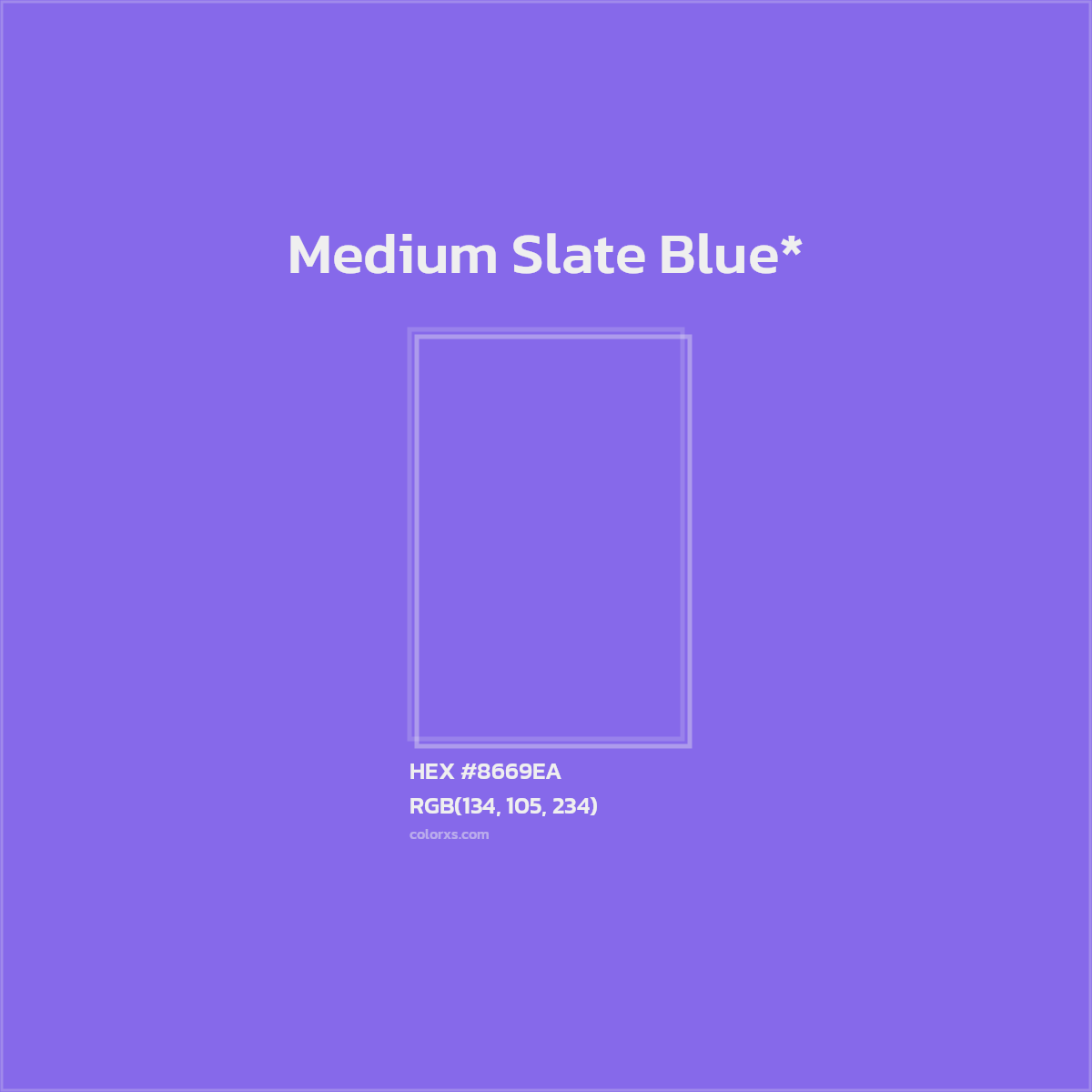 #8669EA hex color. RGB, RYB, CMYK, HSL, HSV codes and color conversions. Matching color names, palettes, paints.