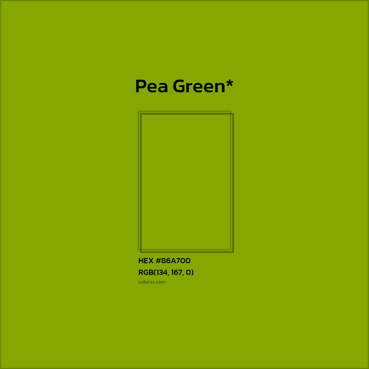 #86A700 hex color. RGB, RYB, CMYK, HSL, HSV codes and color conversions. Matching color names, palettes, paints.