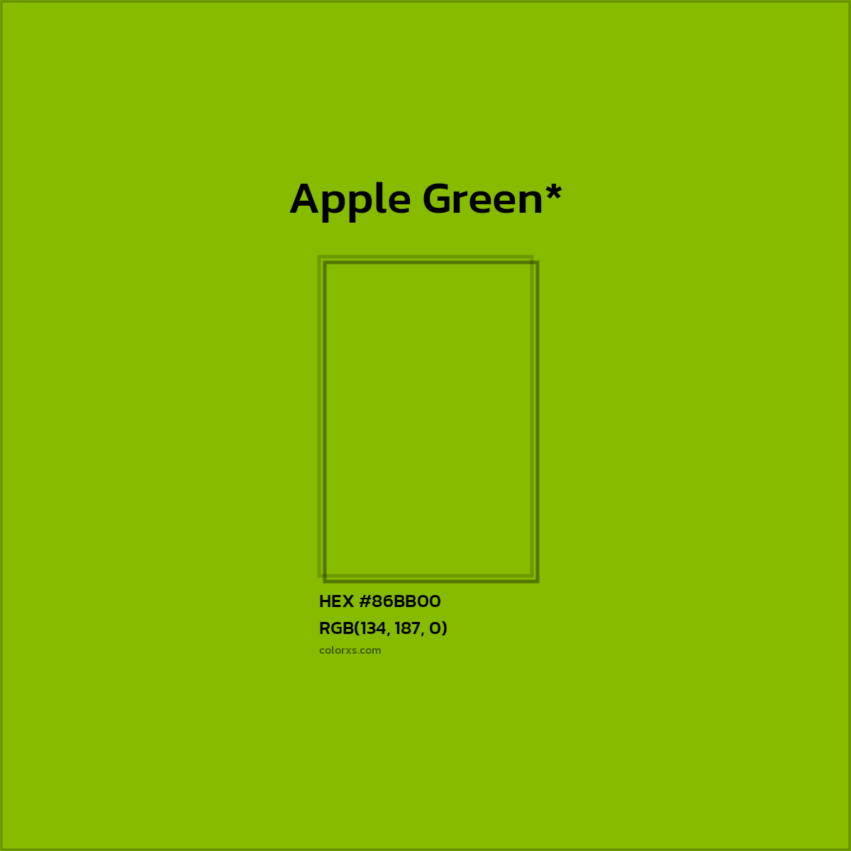 #86BB00 hex color. RGB, RYB, CMYK, HSL, HSV codes and color conversions. Matching color names, palettes, paints.
