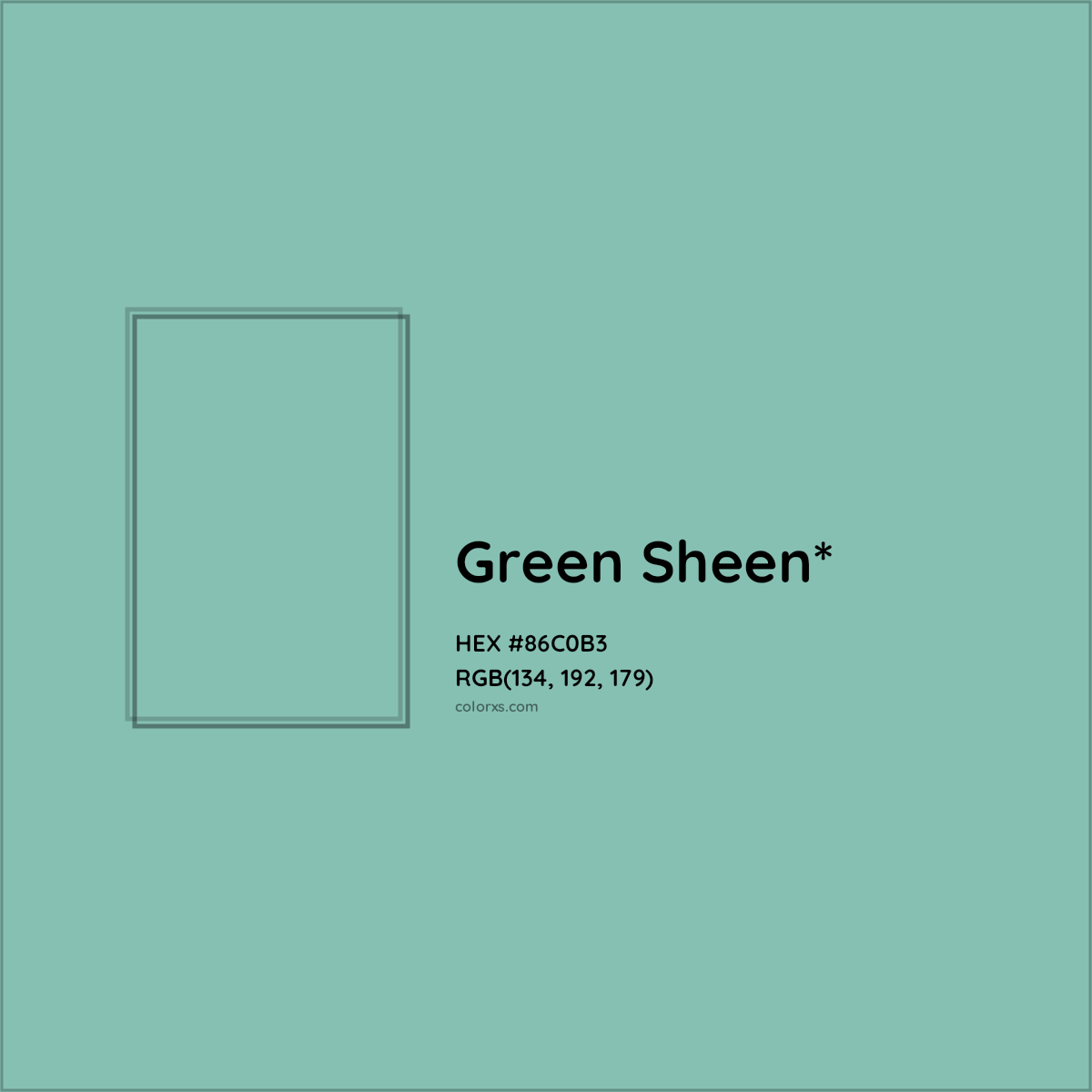 #86C0B3 hex color. RGB, RYB, CMYK, HSL, HSV codes and color conversions. Matching color names, palettes, paints.