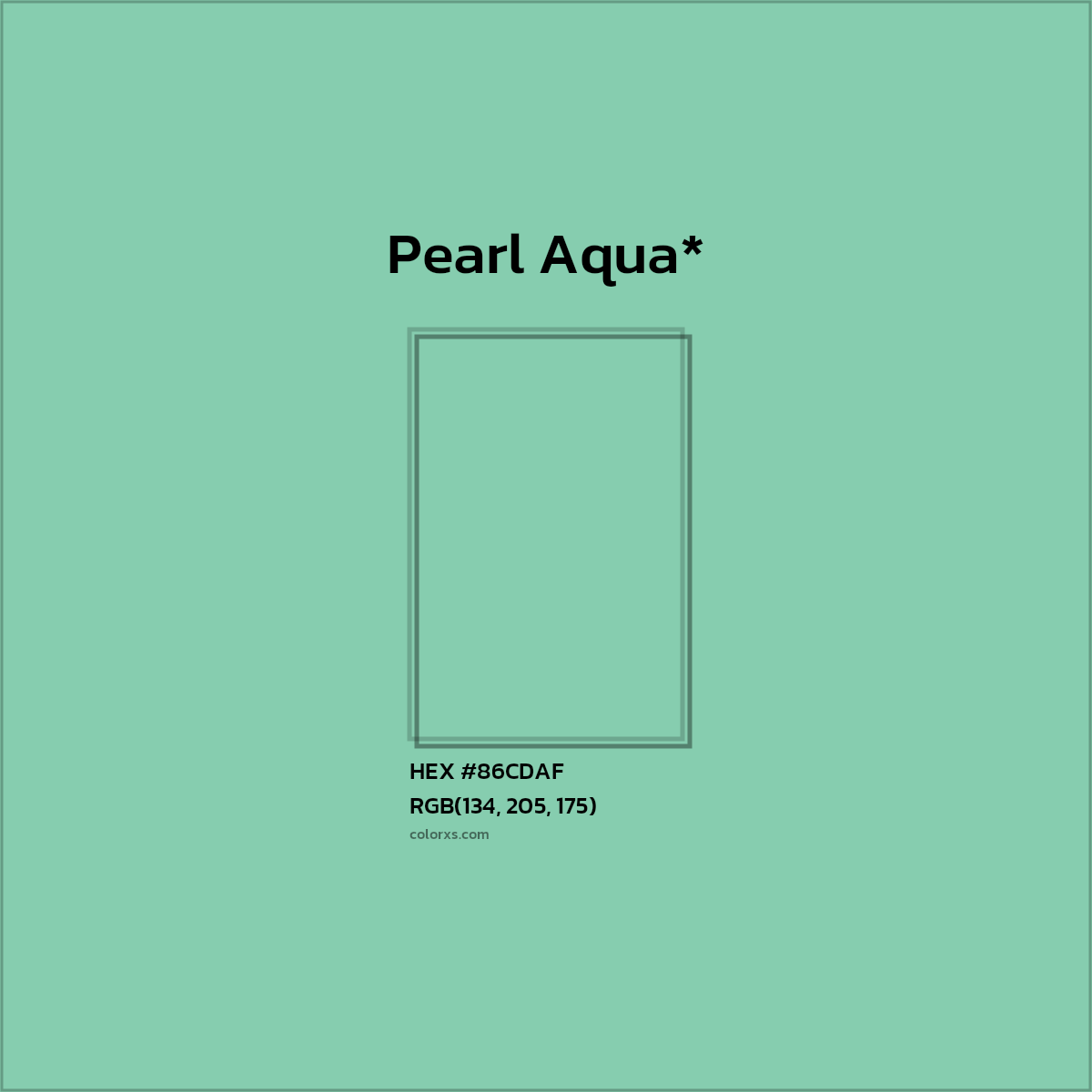 #86CDAF hex color. RGB, RYB, CMYK, HSL, HSV codes and color conversions. Matching color names, palettes, paints.