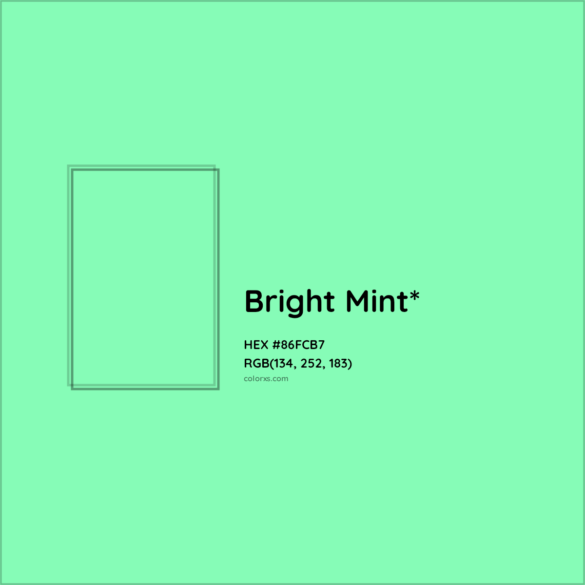 #86FCB7 hex color. RGB, RYB, CMYK, HSL, HSV codes and color conversions. Matching color names, palettes, paints.