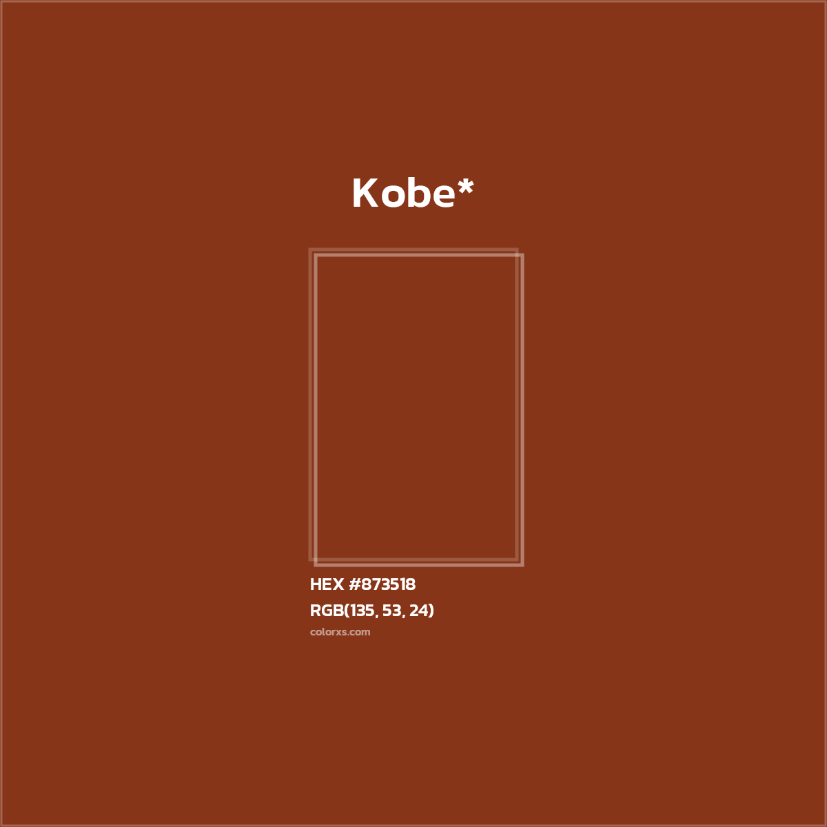 #873518 hex color. RGB, RYB, CMYK, HSL, HSV codes and color conversions. Matching color names, palettes, paints.
