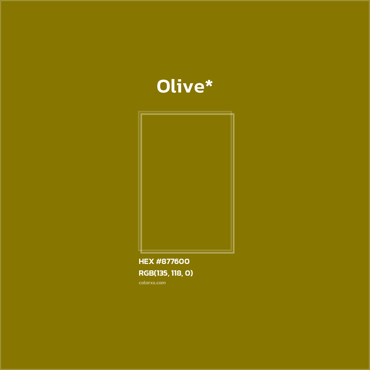 #877600 hex color. RGB, RYB, CMYK, HSL, HSV codes and color conversions. Matching color names, palettes, paints.