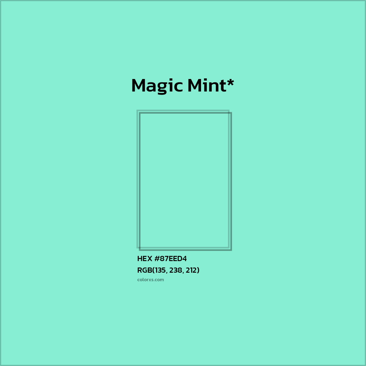 #87EED4 hex color. RGB, RYB, CMYK, HSL, HSV codes and color conversions. Matching color names, palettes, paints.