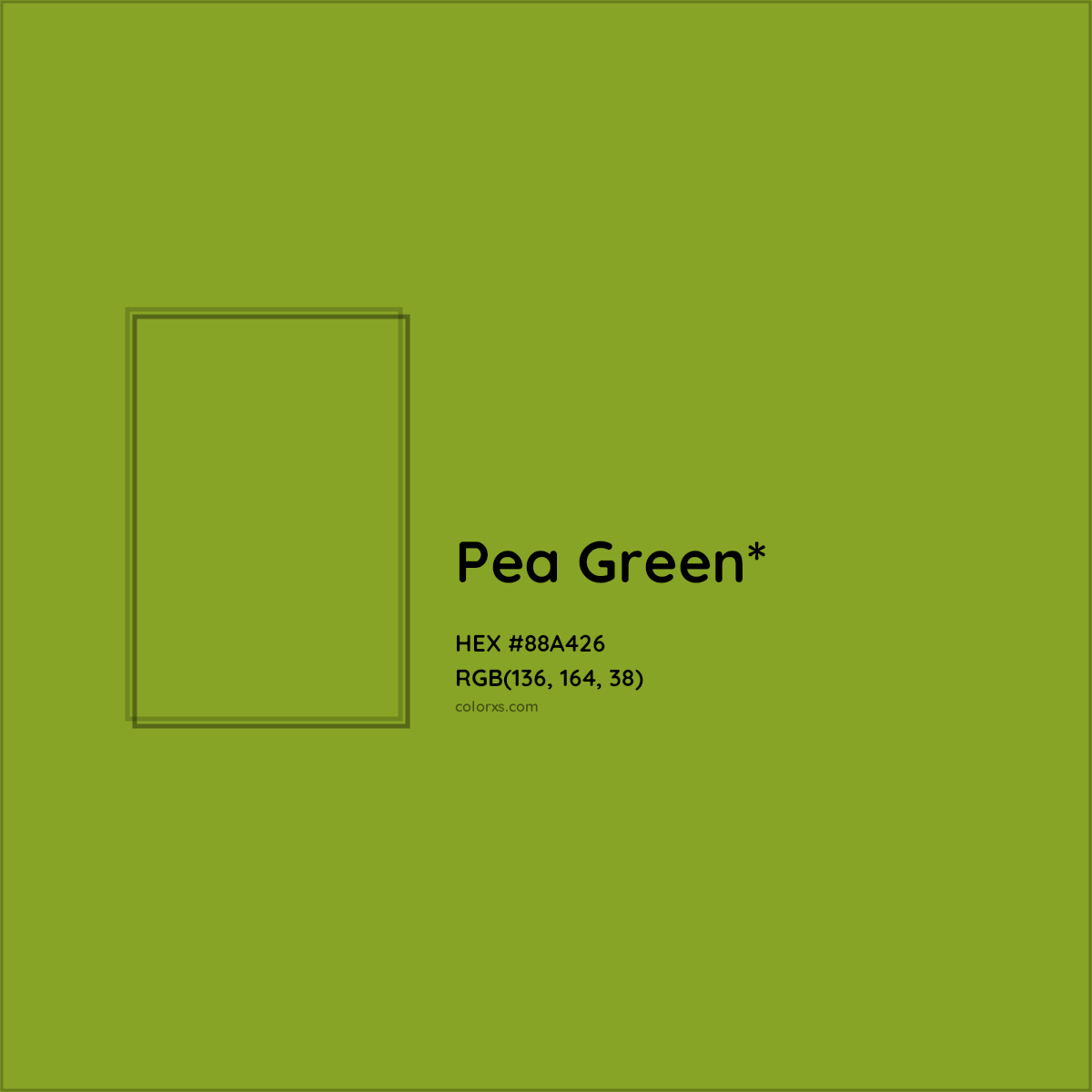 #88A426 hex color. RGB, RYB, CMYK, HSL, HSV codes and color conversions. Matching color names, palettes, paints.