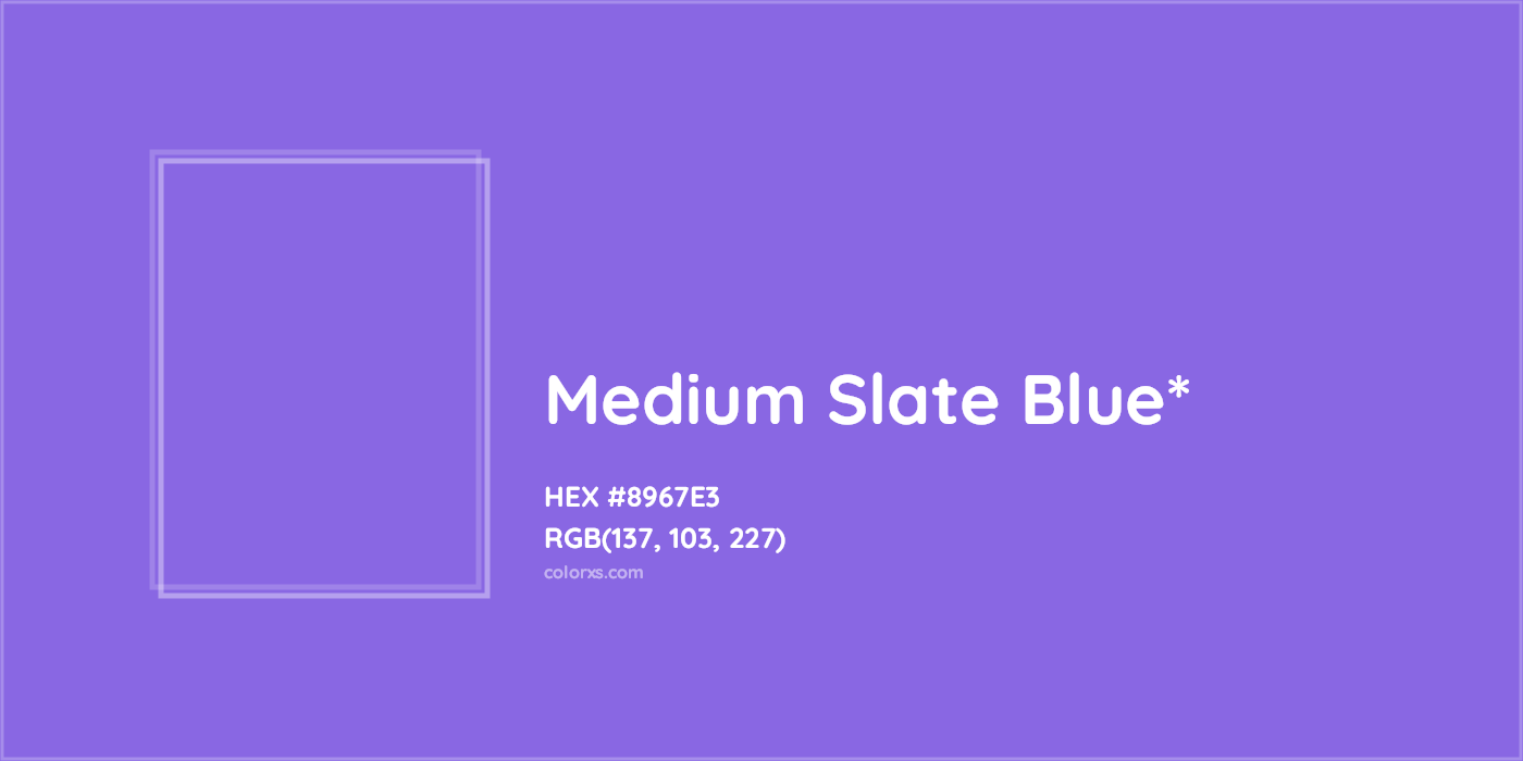 #8967E3 hex color. RGB, RYB, CMYK, HSL, HSV codes and color conversions. Matching color names, palettes, paints.