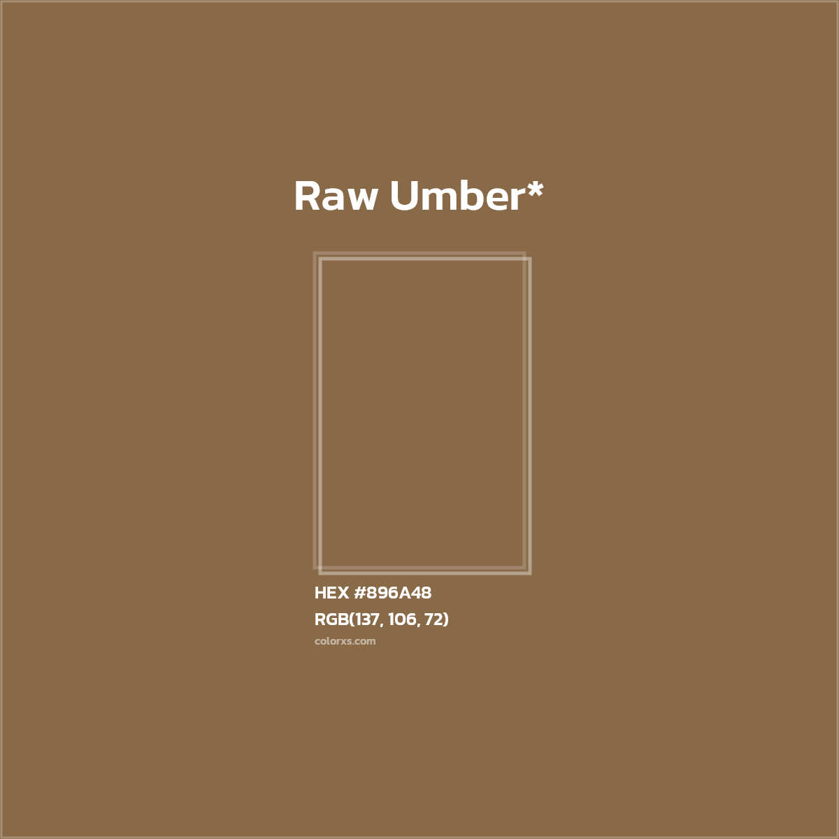 #896A48 hex color. RGB, RYB, CMYK, HSL, HSV codes and color conversions. Matching color names, palettes, paints.
