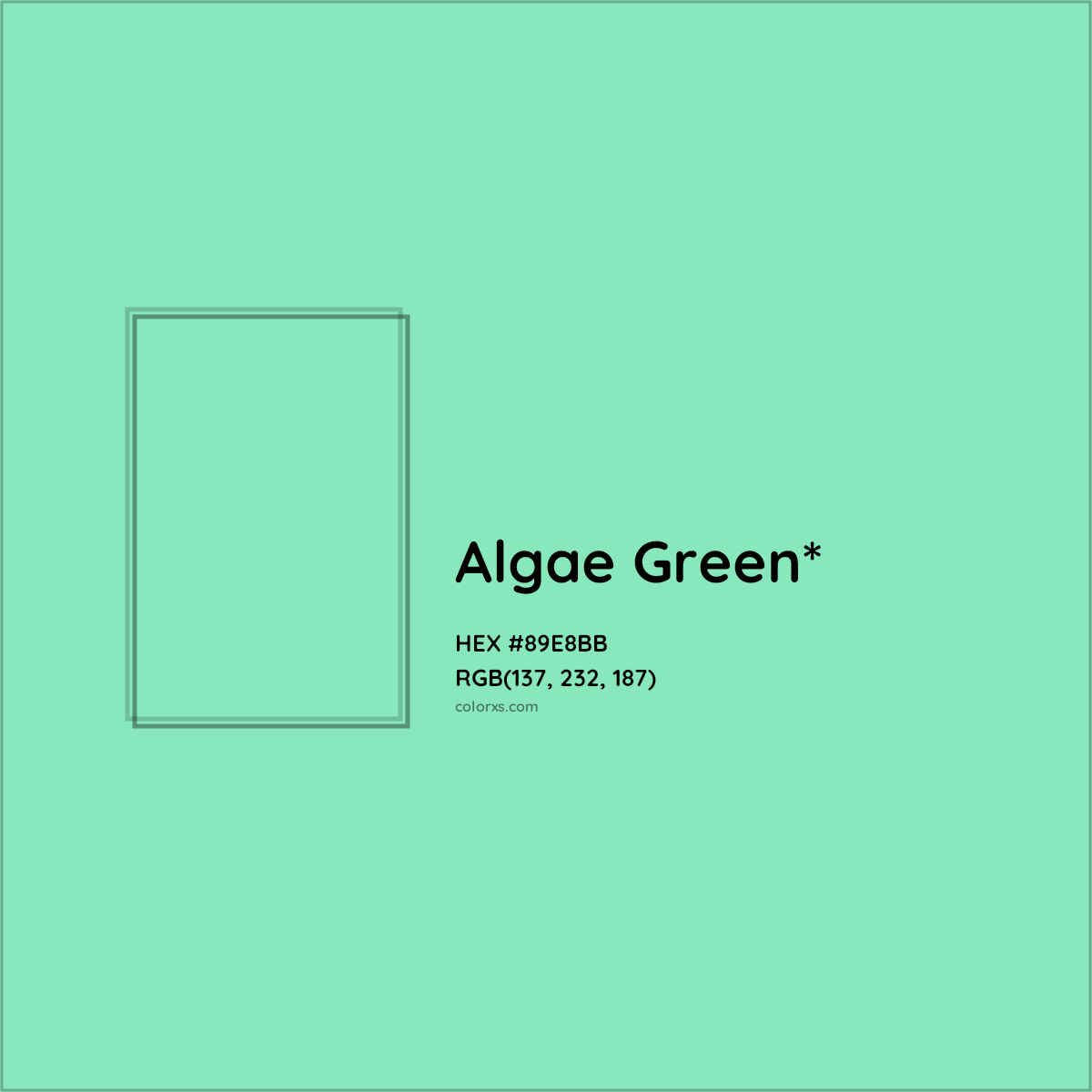 #89E8BB hex color. RGB, RYB, CMYK, HSL, HSV codes and color conversions. Matching color names, palettes, paints.