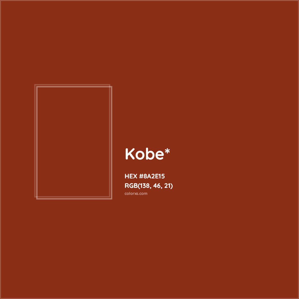#8A2E15 hex color. RGB, RYB, CMYK, HSL, HSV codes and color conversions. Matching color names, palettes, paints.