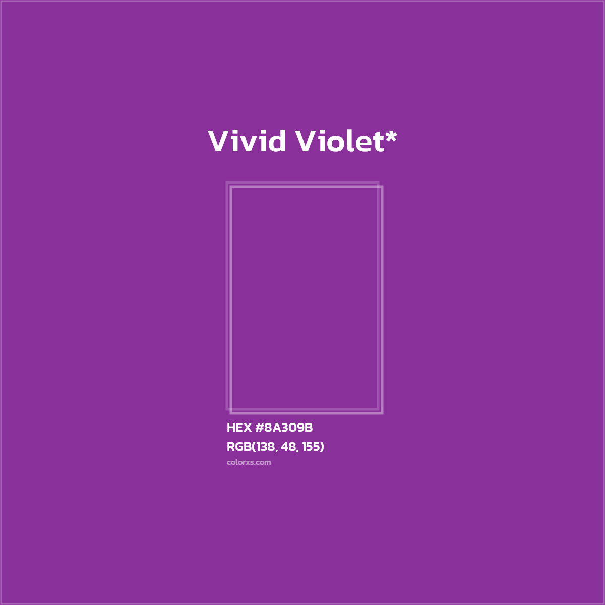 #8A309B hex color. RGB, RYB, CMYK, HSL, HSV codes and color conversions. Matching color names, palettes, paints.