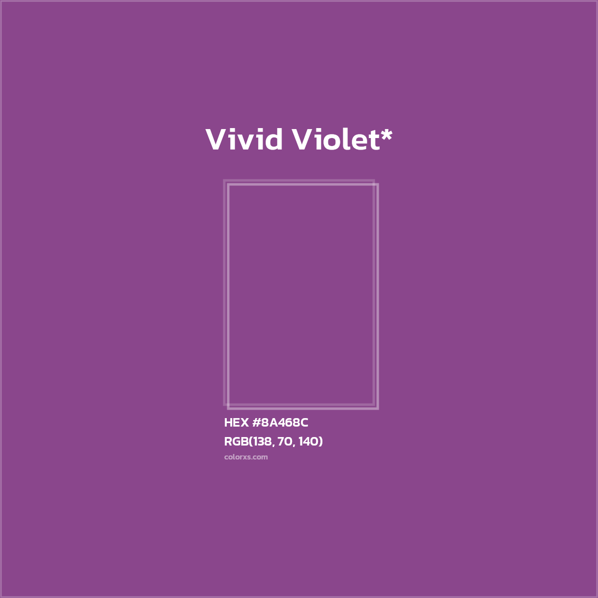 #8A468C hex color. RGB, RYB, CMYK, HSL, HSV codes and color conversions. Matching color names, palettes, paints.