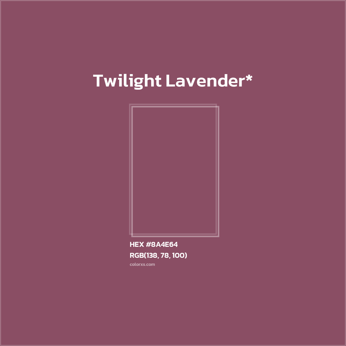 #8A4E64 hex color. RGB, RYB, CMYK, HSL, HSV codes and color conversions. Matching color names, palettes, paints.