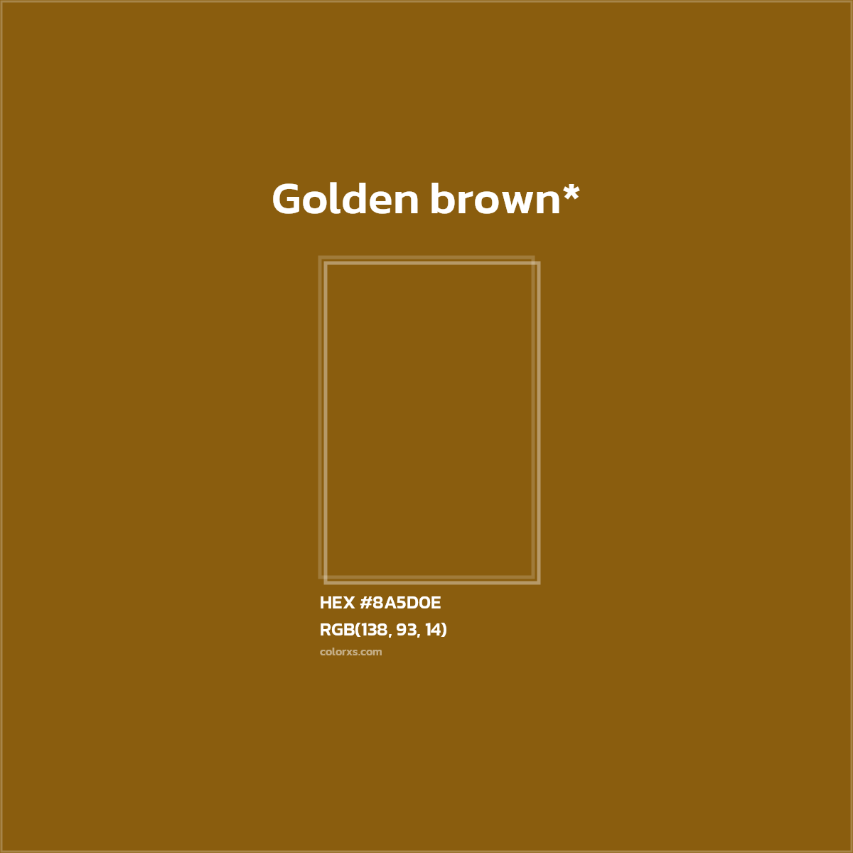 #8A5D0E hex color. RGB, RYB, CMYK, HSL, HSV codes and color conversions. Matching color names, palettes, paints.