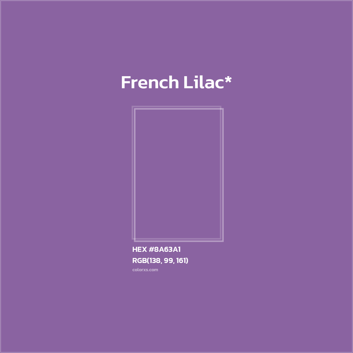 #8A63A1 hex color. RGB, RYB, CMYK, HSL, HSV codes and color conversions. Matching color names, palettes, paints.