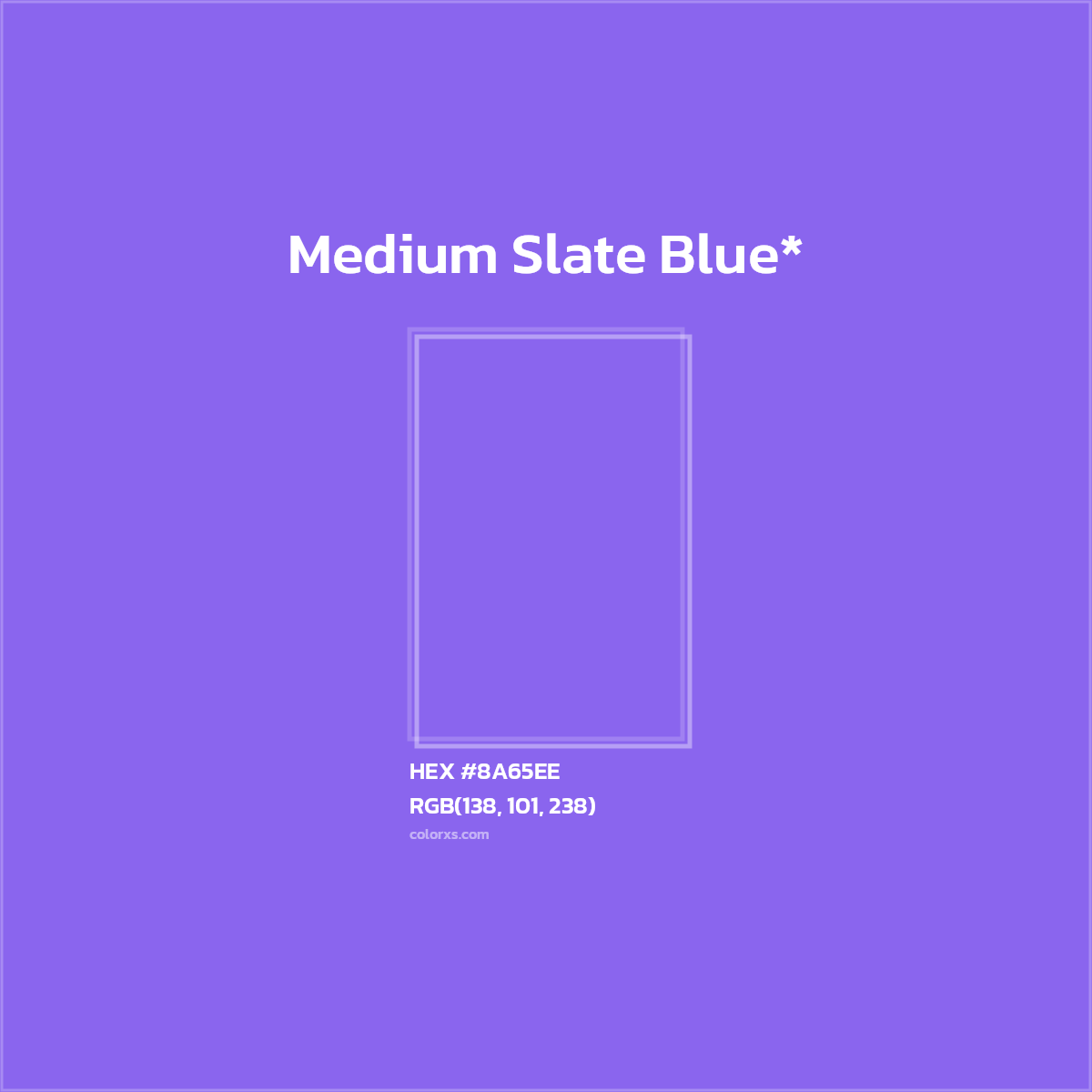 #8A65EE hex color. RGB, RYB, CMYK, HSL, HSV codes and color conversions. Matching color names, palettes, paints.