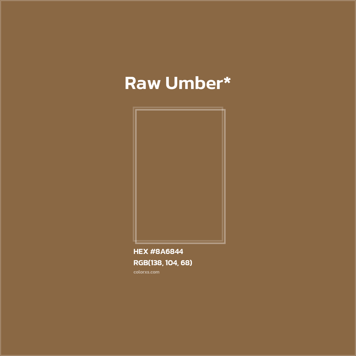 #8A6844 hex color. RGB, RYB, CMYK, HSL, HSV codes and color conversions. Matching color names, palettes, paints.