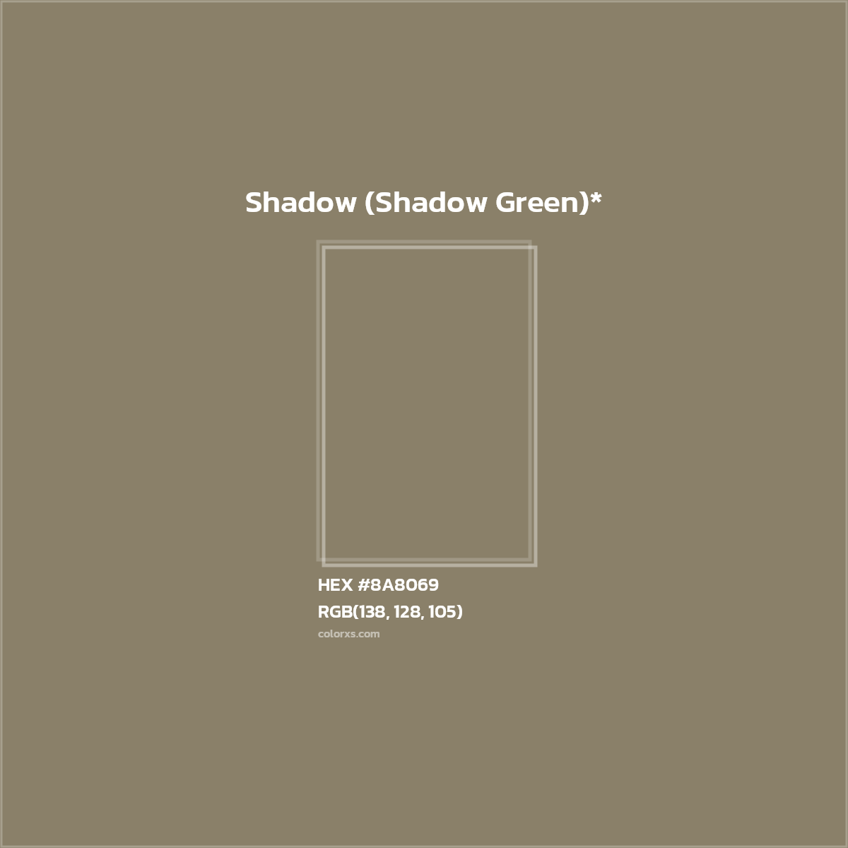#8A8069 hex color. RGB, RYB, CMYK, HSL, HSV codes and color conversions. Matching color names, palettes, paints.