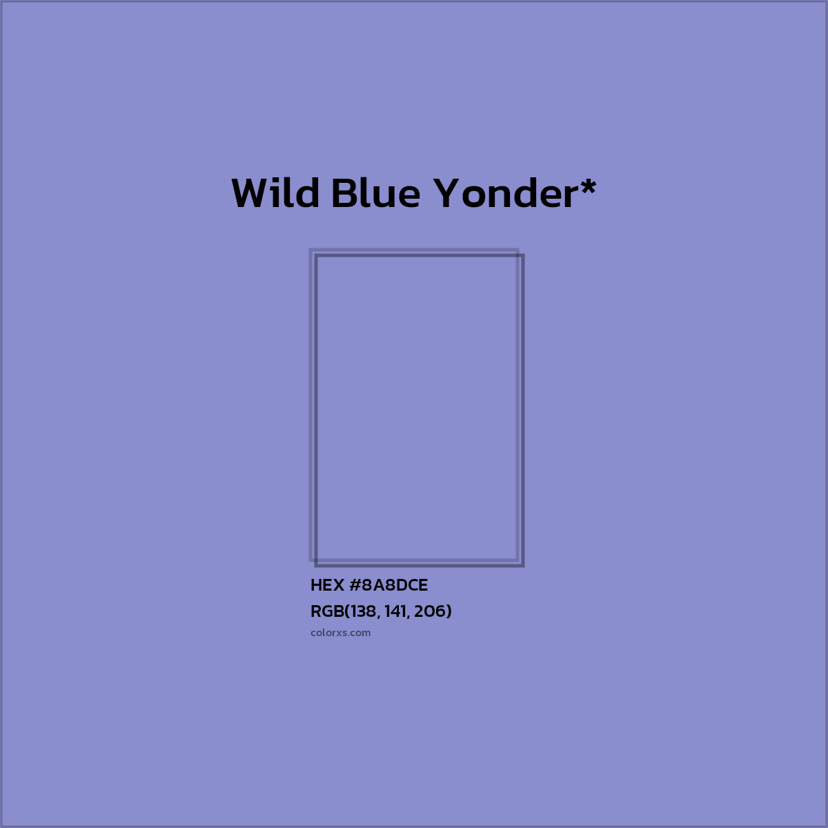 #8A8DCE hex color. RGB, RYB, CMYK, HSL, HSV codes and color conversions. Matching color names, palettes, paints.