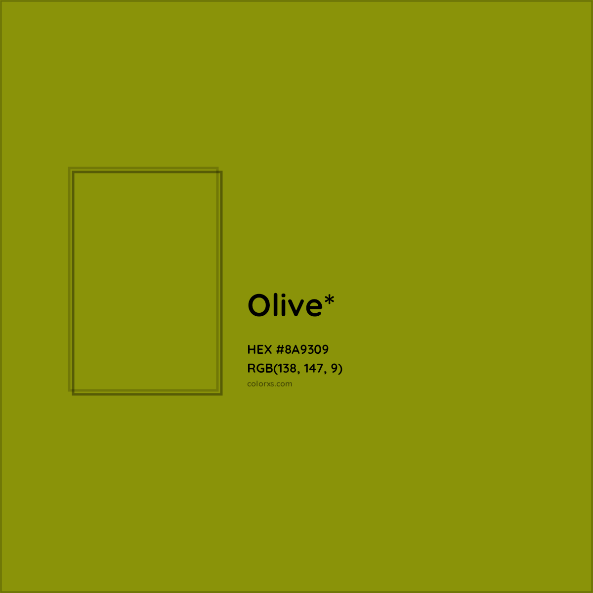 #8A9309 hex color. RGB, RYB, CMYK, HSL, HSV codes and color conversions. Matching color names, palettes, paints.