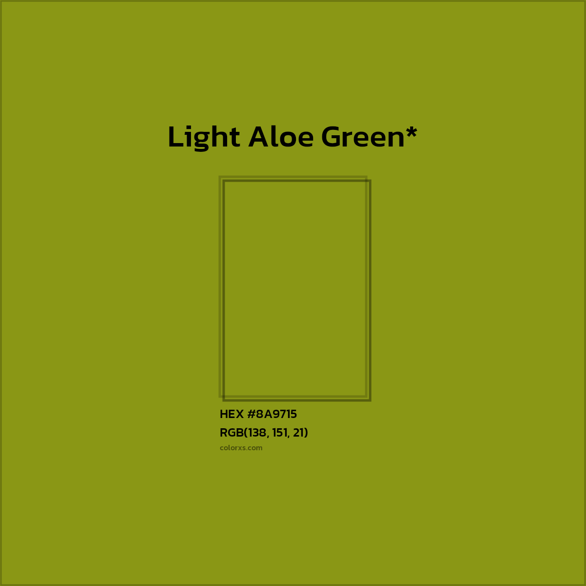 #8A9715 hex color. RGB, RYB, CMYK, HSL, HSV codes and color conversions. Matching color names, palettes, paints.