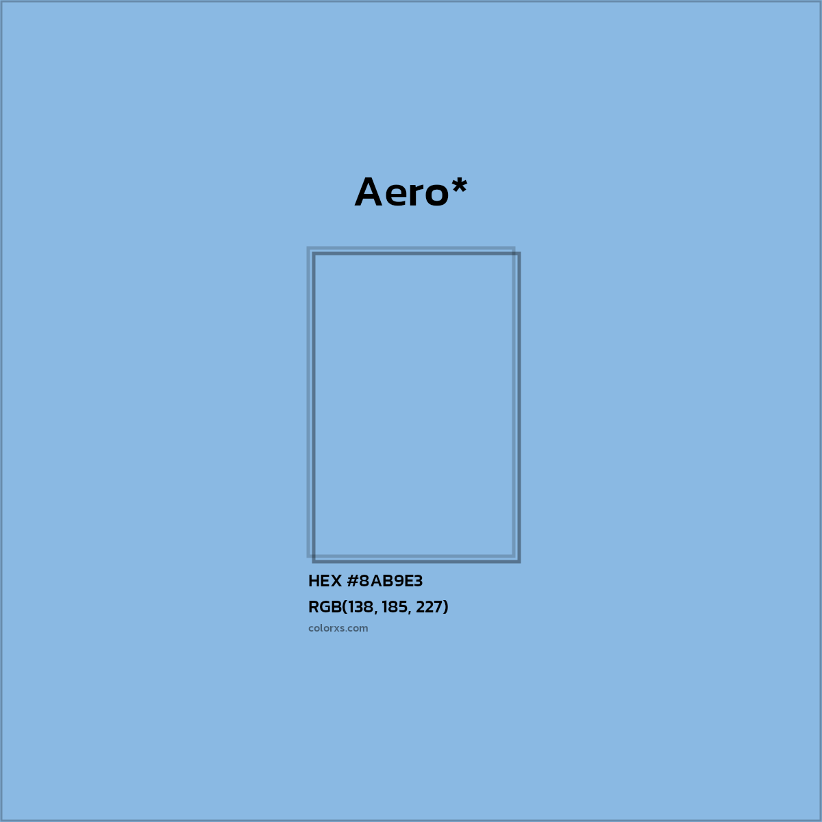#8AB9E3 hex color. RGB, RYB, CMYK, HSL, HSV codes and color conversions. Matching color names, palettes, paints.
