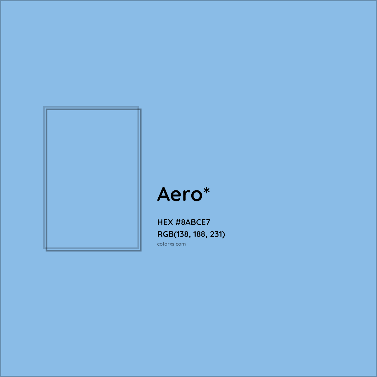 #8ABCE7 hex color. RGB, RYB, CMYK, HSL, HSV codes and color conversions. Matching color names, palettes, paints.