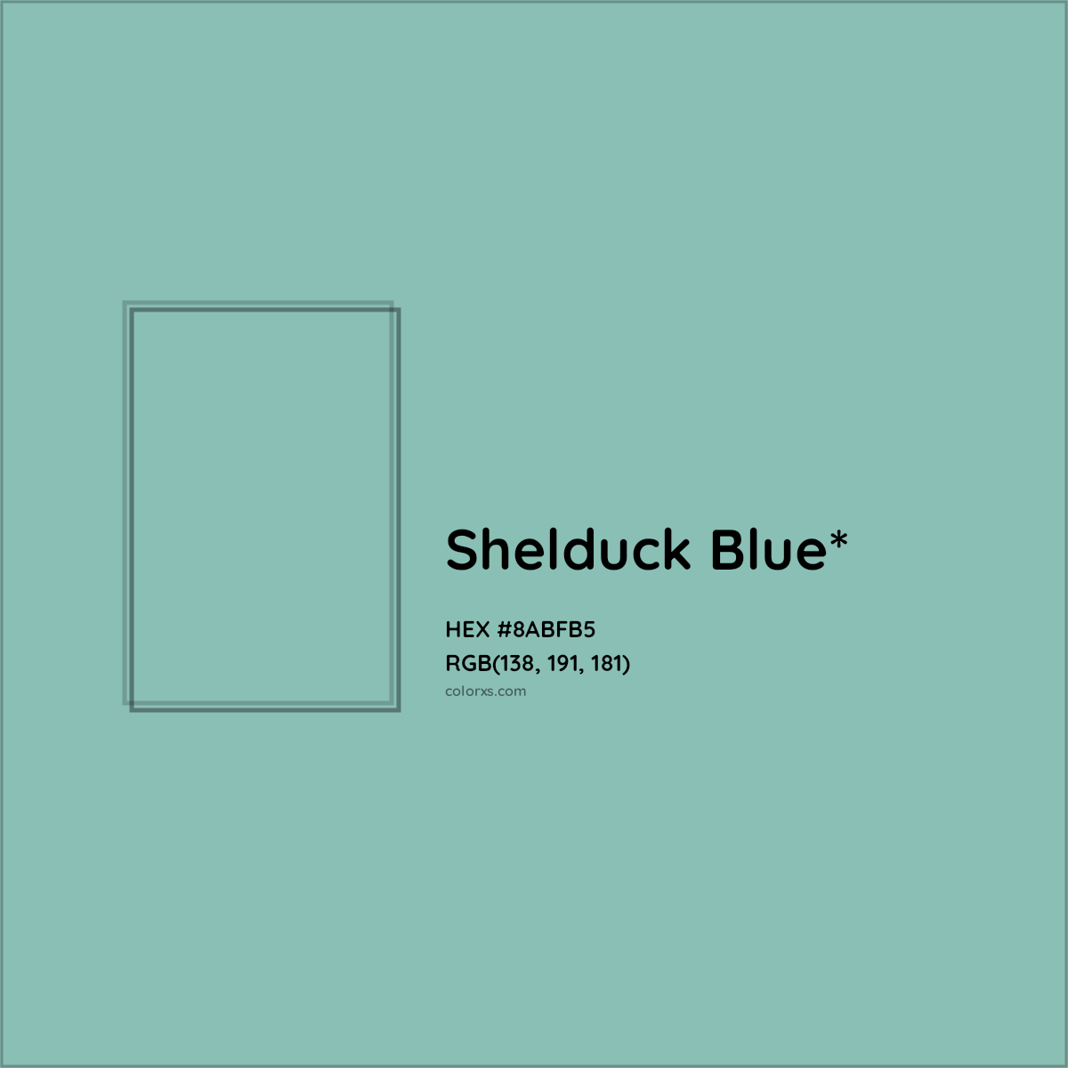#8ABFB5 hex color. RGB, RYB, CMYK, HSL, HSV codes and color conversions. Matching color names, palettes, paints.