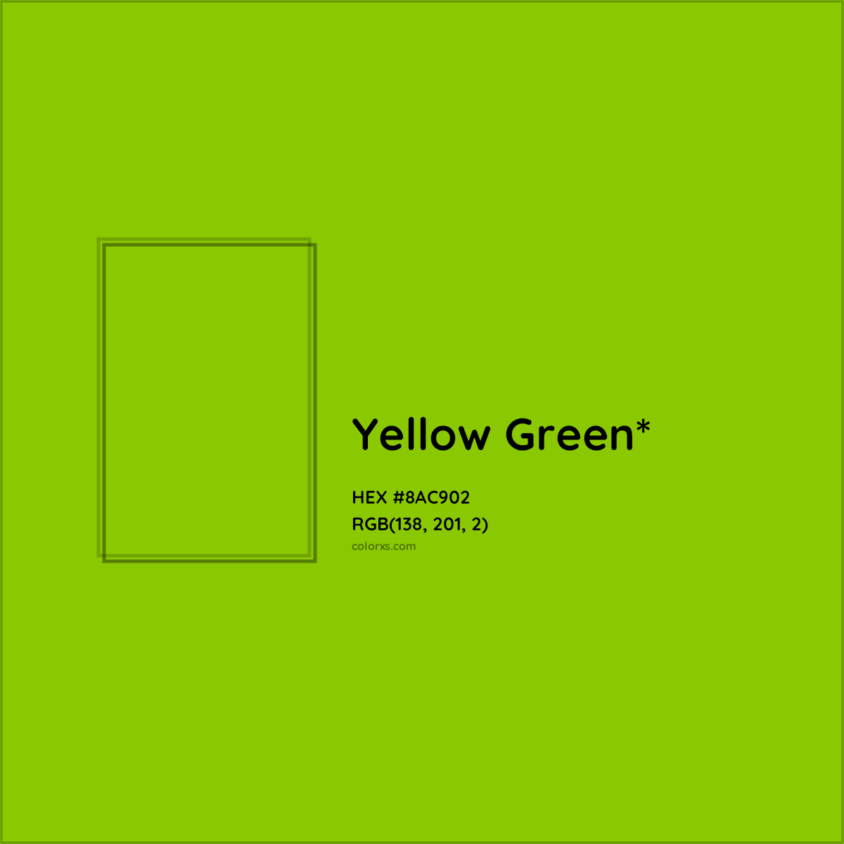 #8AC902 hex color. RGB, RYB, CMYK, HSL, HSV codes and color conversions. Matching color names, palettes, paints.