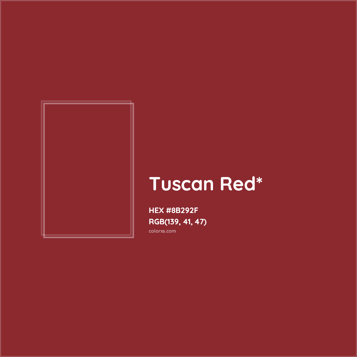 #8B292F hex color. RGB, RYB, CMYK, HSL, HSV codes and color conversions. Matching color names, palettes, paints.