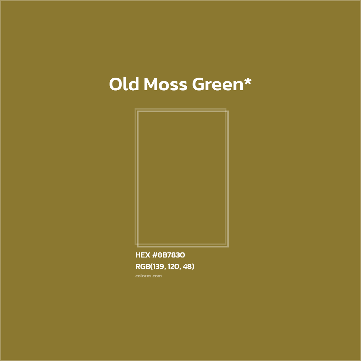 #8B7830 hex color. RGB, RYB, CMYK, HSL, HSV codes and color conversions. Matching color names, palettes, paints.