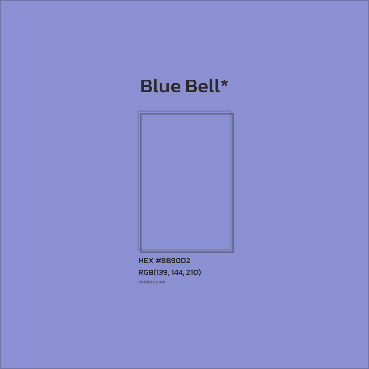 #8B90D2 hex color. RGB, RYB, CMYK, HSL, HSV codes and color conversions. Matching color names, palettes, paints.