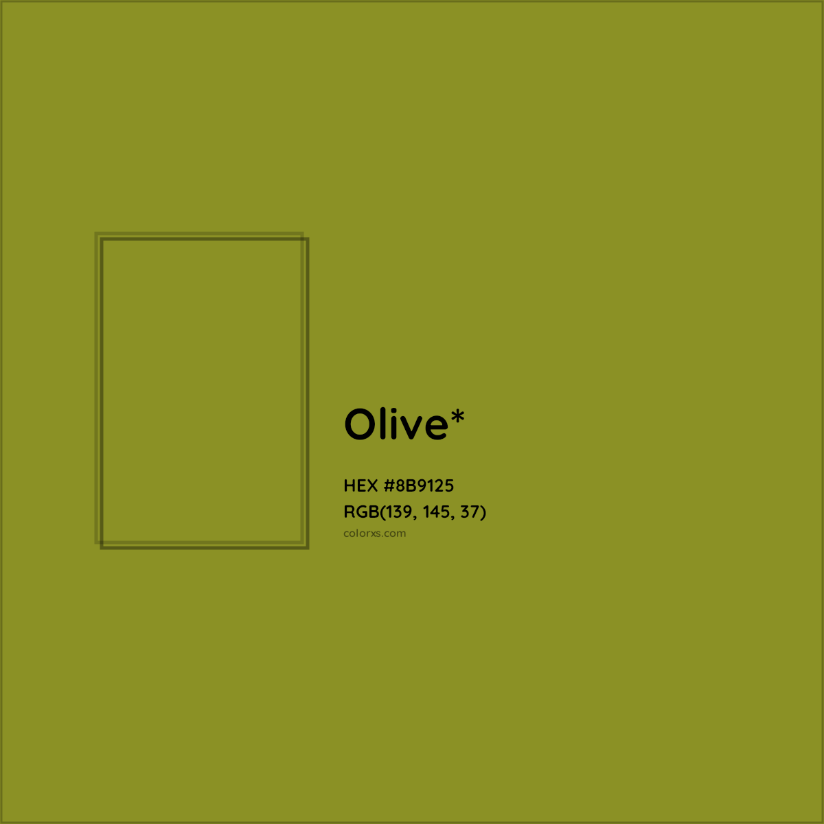 #8B9125 hex color. RGB, RYB, CMYK, HSL, HSV codes and color conversions. Matching color names, palettes, paints.