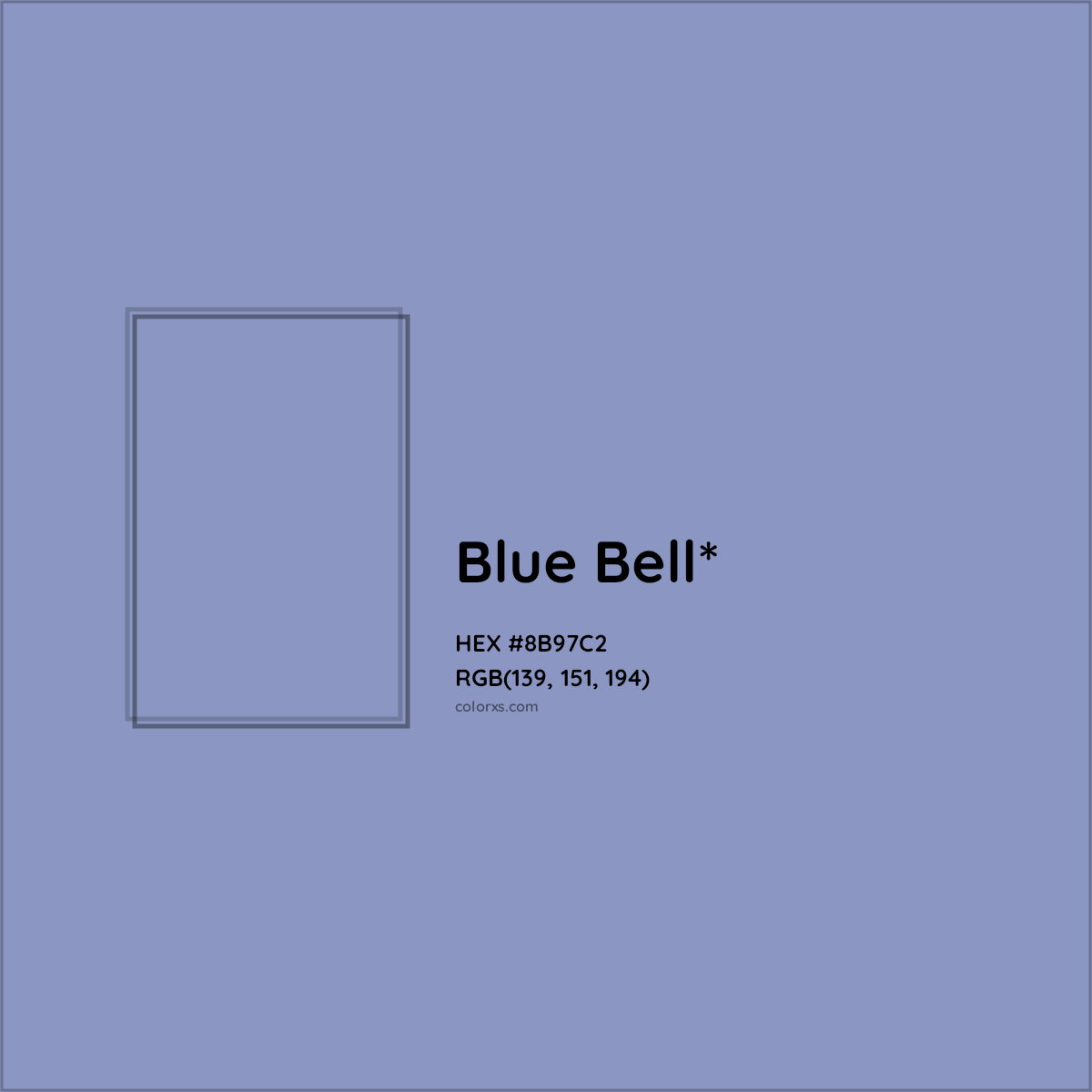 #8B97C2 hex color. RGB, RYB, CMYK, HSL, HSV codes and color conversions. Matching color names, palettes, paints.