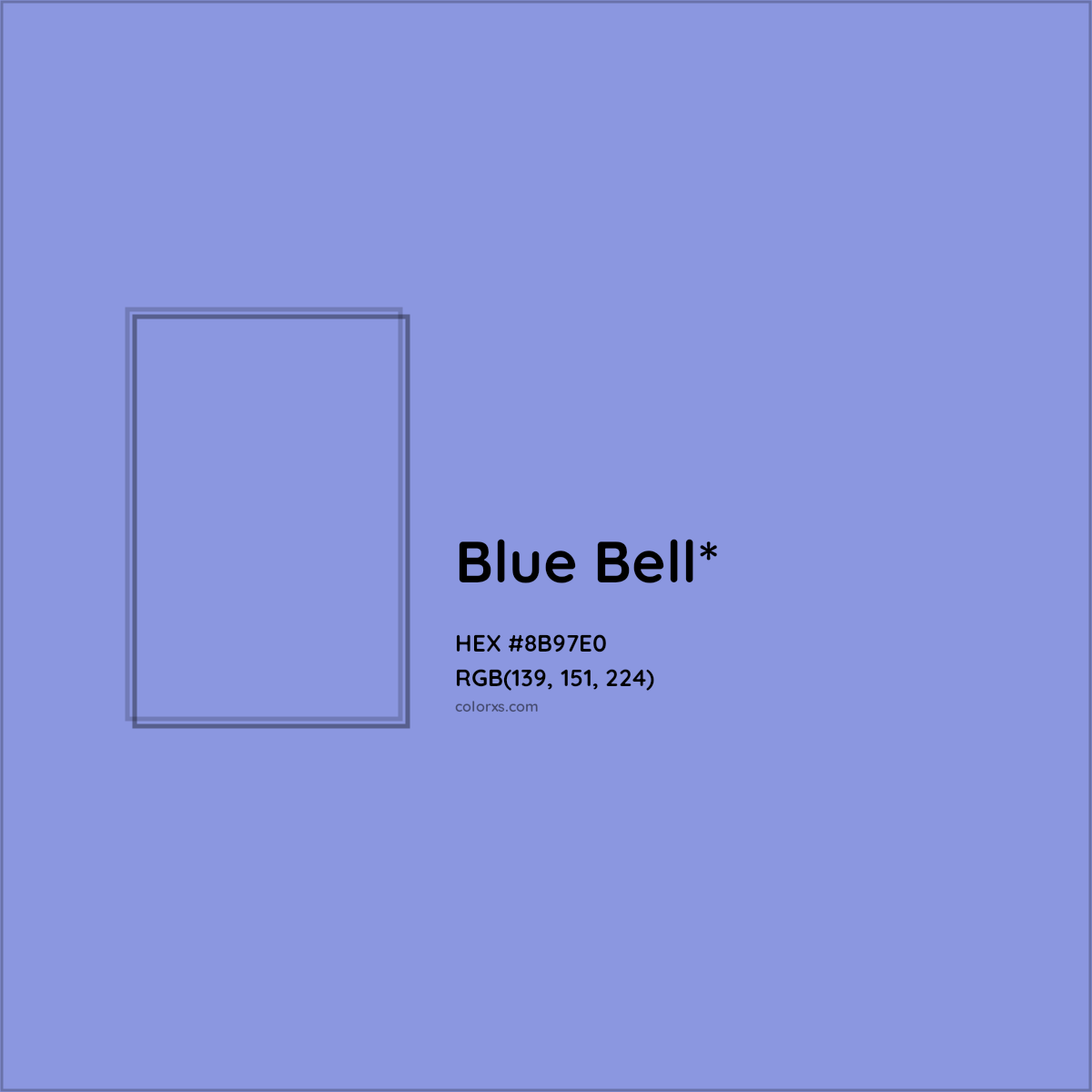 #8B97E0 hex color. RGB, RYB, CMYK, HSL, HSV codes and color conversions. Matching color names, palettes, paints.