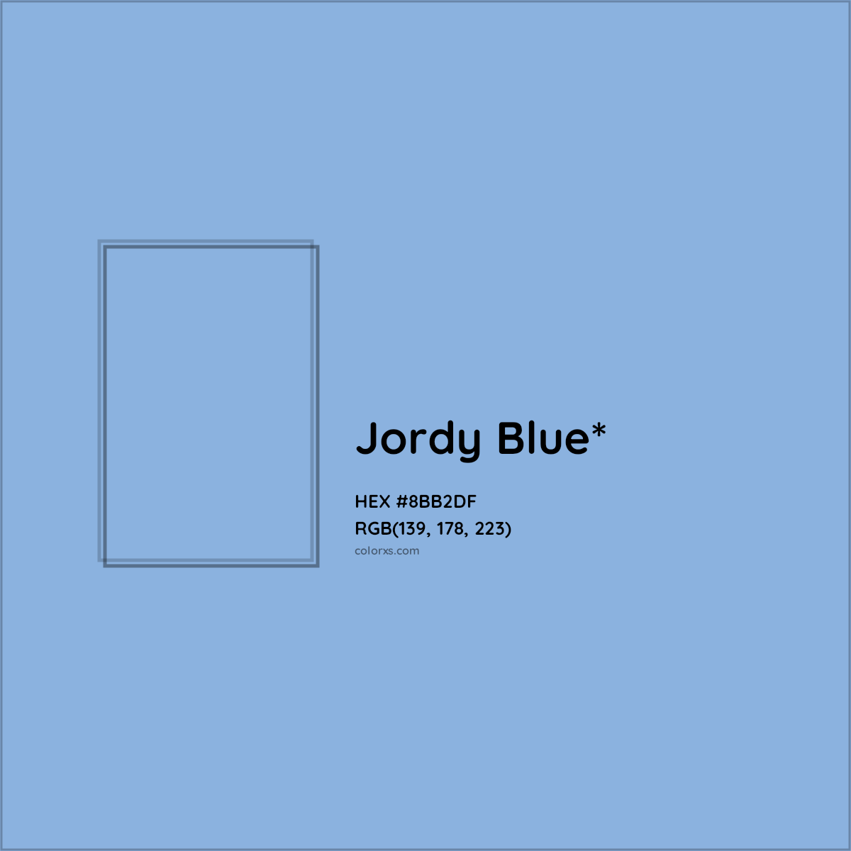 #8BB2DF hex color. RGB, RYB, CMYK, HSL, HSV codes and color conversions. Matching color names, palettes, paints.