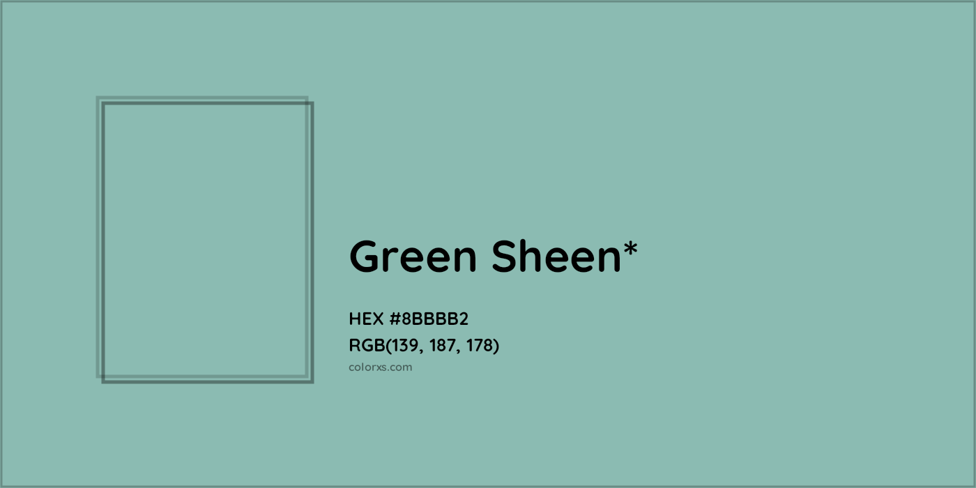 #8BBBB2 hex color. RGB, RYB, CMYK, HSL, HSV codes and color conversions. Matching color names, palettes, paints.