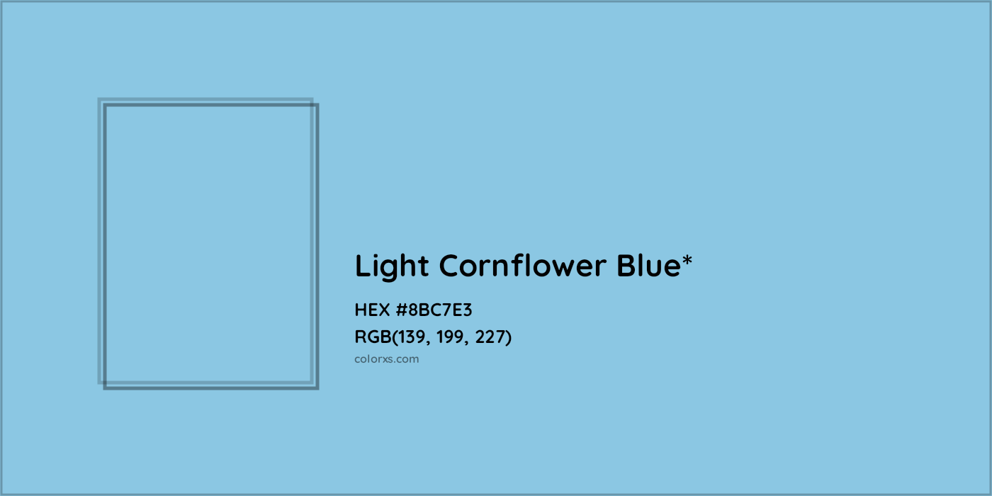 #8BC7E3 hex color. RGB, RYB, CMYK, HSL, HSV codes and color conversions. Matching color names, palettes, paints.