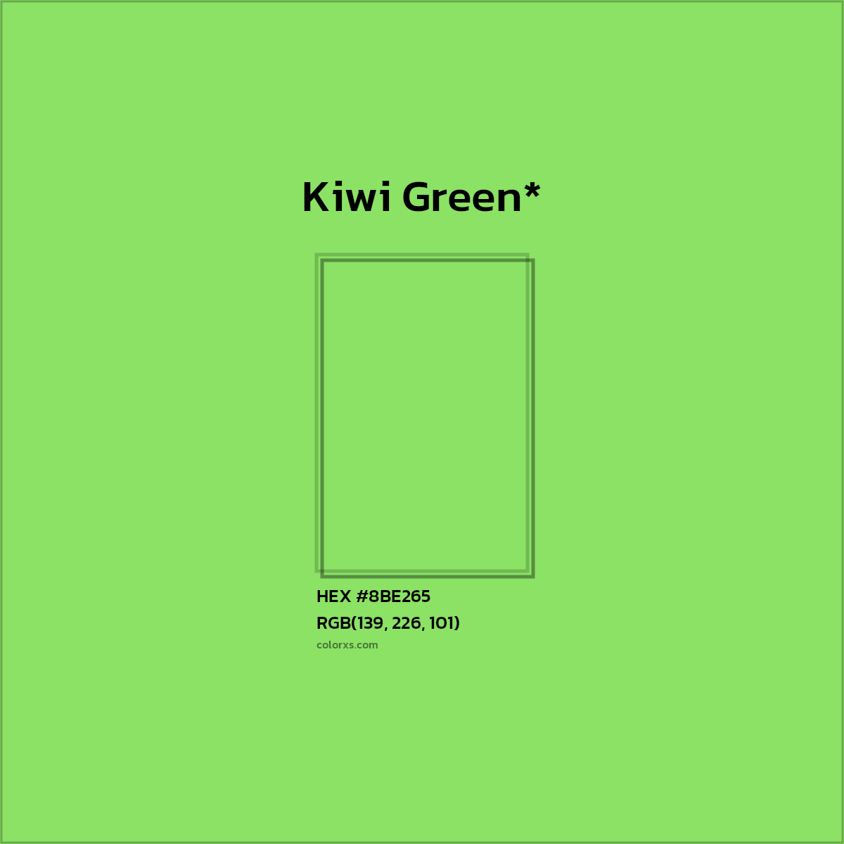 #8BE265 hex color. RGB, RYB, CMYK, HSL, HSV codes and color conversions. Matching color names, palettes, paints.