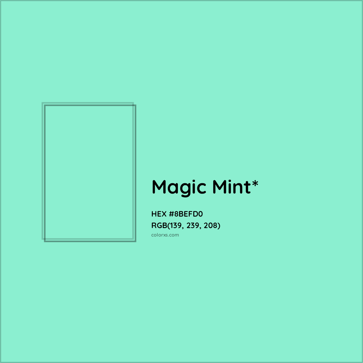 #8BEFD0 hex color. RGB, RYB, CMYK, HSL, HSV codes and color conversions. Matching color names, palettes, paints.