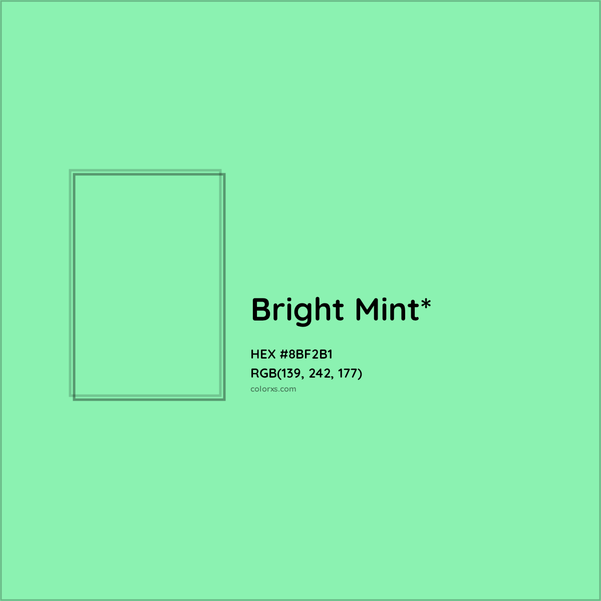 #8BF2B1 hex color. RGB, RYB, CMYK, HSL, HSV codes and color conversions. Matching color names, palettes, paints.