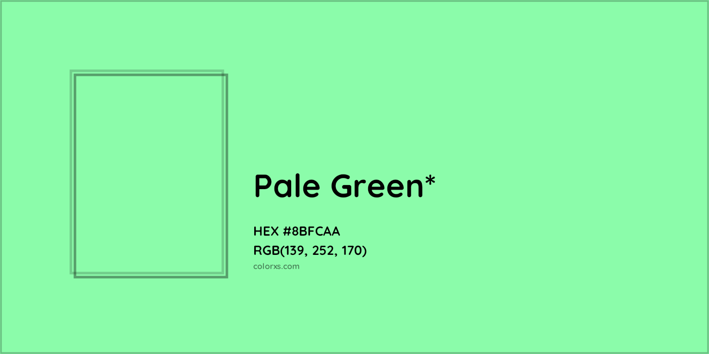#8BFCAA hex color. RGB, RYB, CMYK, HSL, HSV codes and color conversions. Matching color names, palettes, paints.