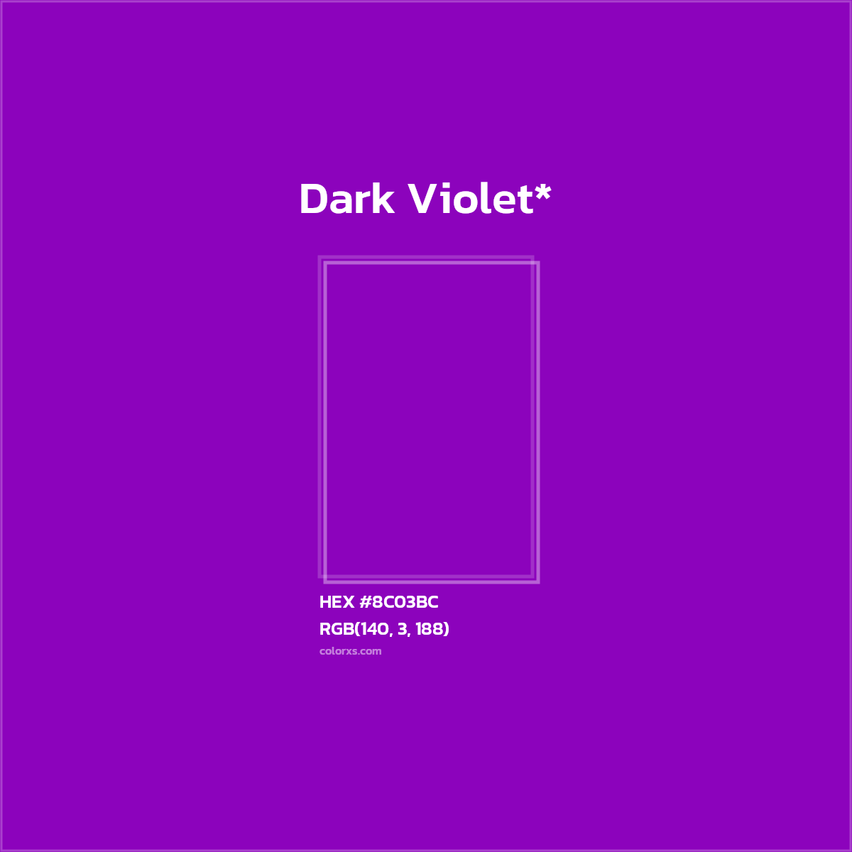 #8C03BC hex color. RGB, RYB, CMYK, HSL, HSV codes and color conversions. Matching color names, palettes, paints.