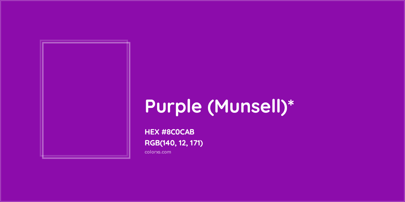 #8C0CAB hex color. RGB, RYB, CMYK, HSL, HSV codes and color conversions. Matching color names, palettes, paints.