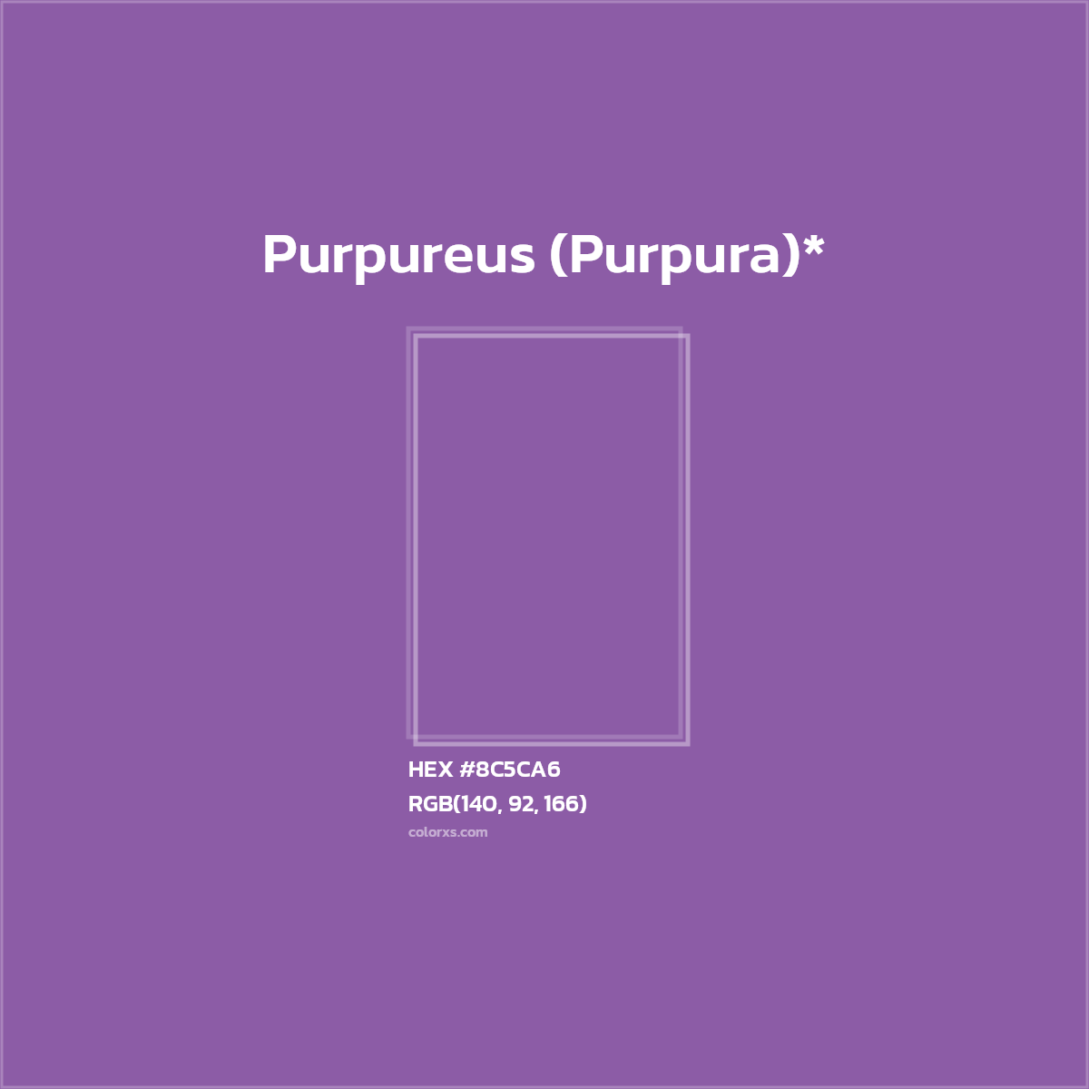 #8C5CA6 hex color. RGB, RYB, CMYK, HSL, HSV codes and color conversions. Matching color names, palettes, paints.