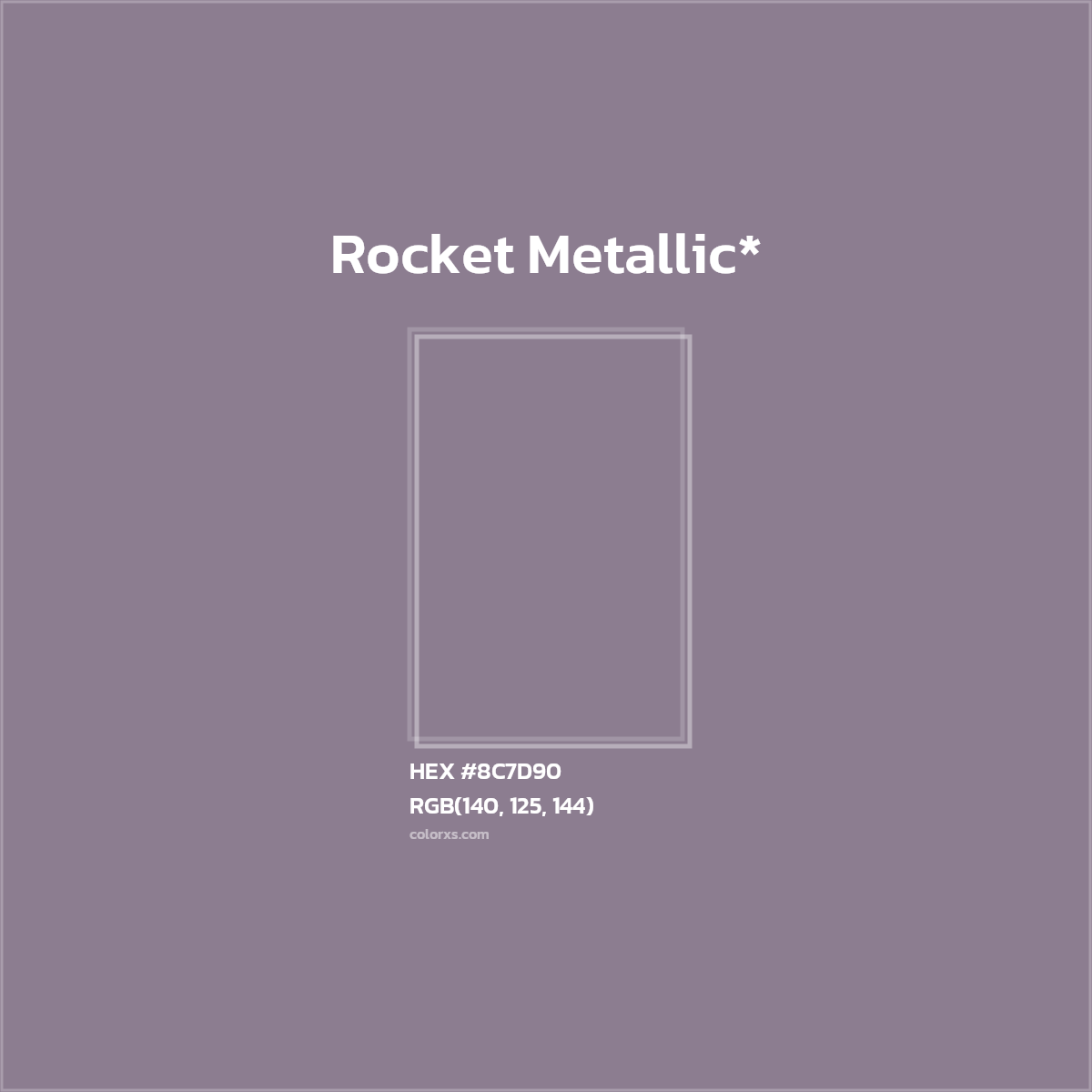 #8C7D90 hex color. RGB, RYB, CMYK, HSL, HSV codes and color conversions. Matching color names, palettes, paints.