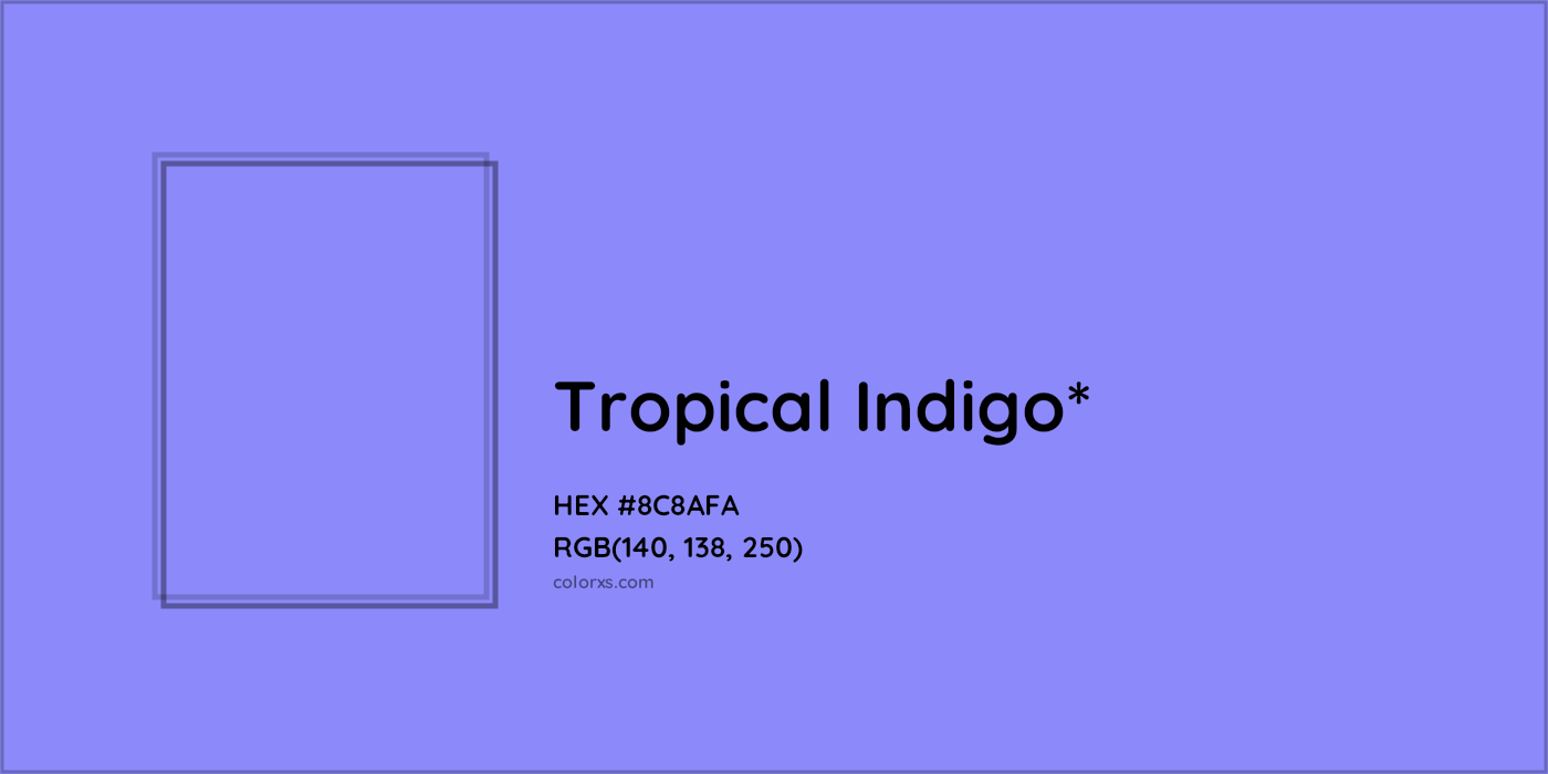 #8C8AFA hex color. RGB, RYB, CMYK, HSL, HSV codes and color conversions. Matching color names, palettes, paints.