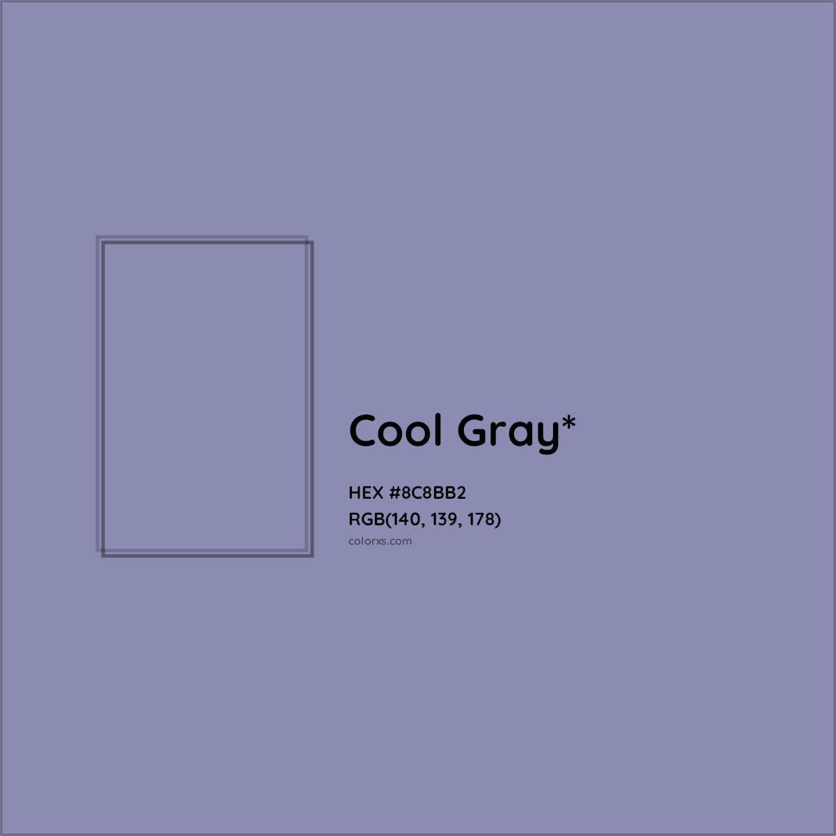 #8C8BB2 hex color. RGB, RYB, CMYK, HSL, HSV codes and color conversions. Matching color names, palettes, paints.
